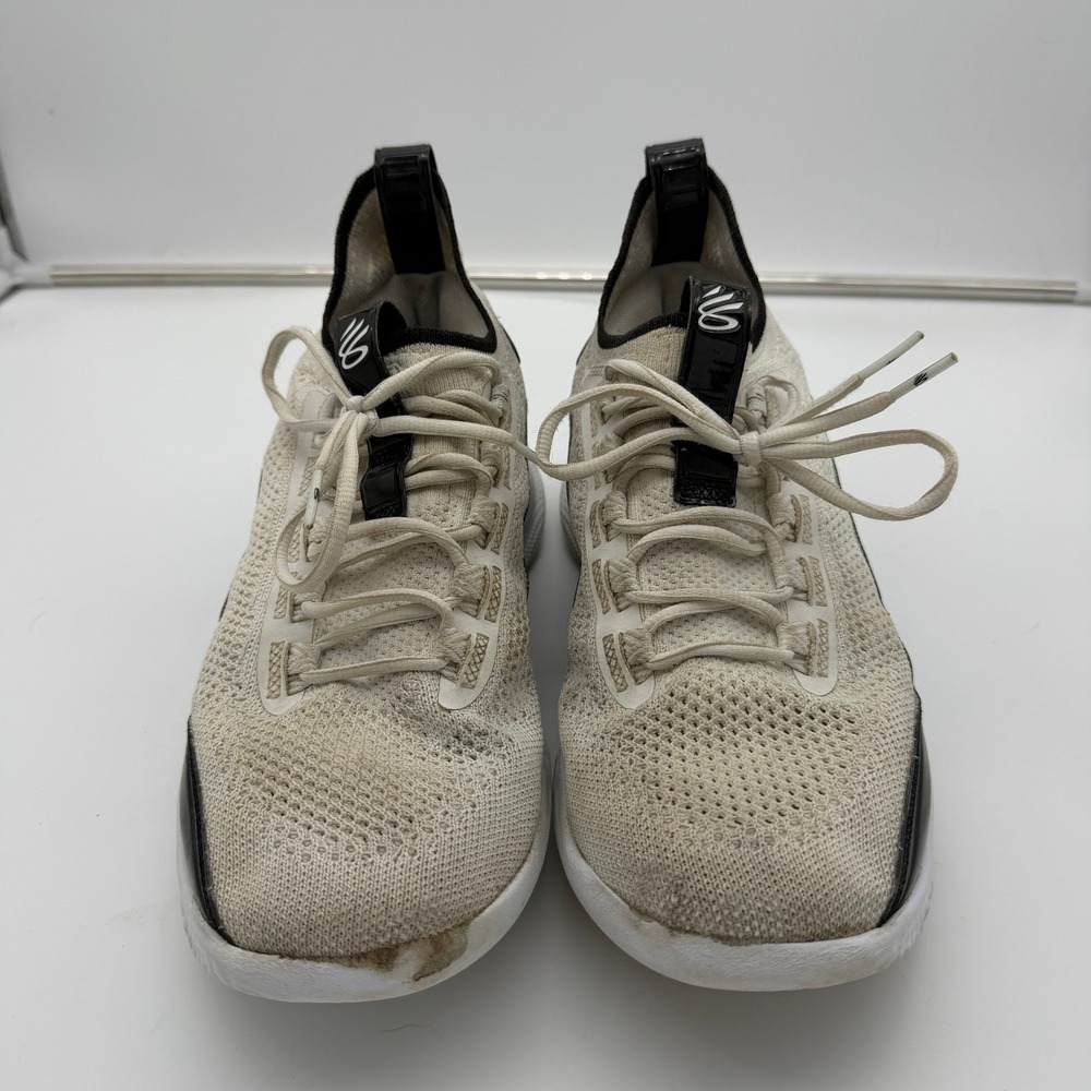 Under Armour Curry Flow 8 Basketball Shoes White Black 3024785-111 Mens 9